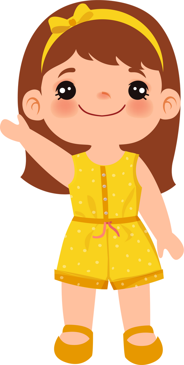 Smiling Girl Waving